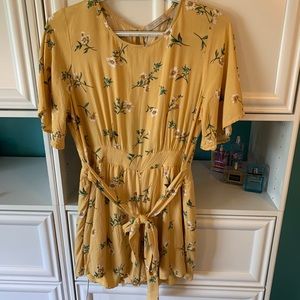 floral open back romper